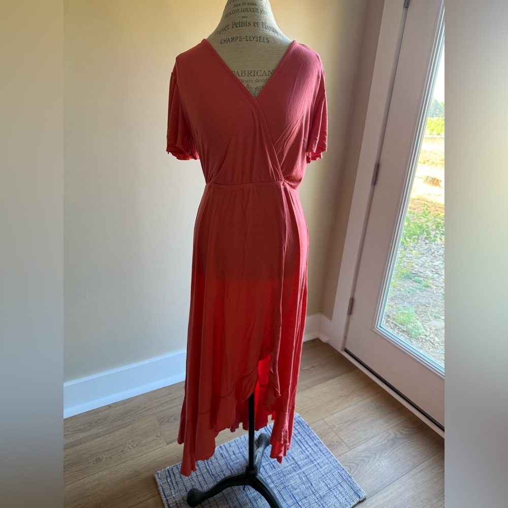 Women's Lascana Coral Colored Hi-low Dress Size 10‎